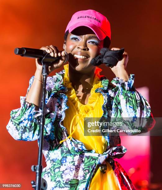 Singer, songwriter, Ms. Lauryn Hill performs during The Miseducation of Lauryn Hill 20th Anniversary Tour on July 13, 2018 in Philadelphia,...