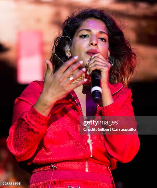 Rapper, singer-songwriter M.I.A. Performs during The Miseducation of Lauryn Hill 20th Anniversary Tour at Festival Pier at Penn's Landing on July 13,...