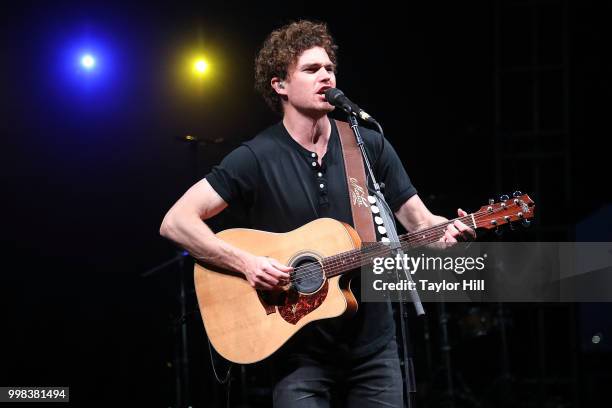 Vance Joy performs during the 2018 Forecastle Music Festival at Louisville Waterfront Park on July 13, 2018 in Louisville, Kentucky.