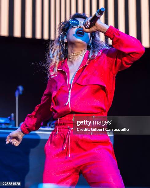 Rapper, singer-songwriter M.I.A. Performs during The Miseducation of Lauryn Hill 20th Anniversary Tour at Festival Pier at Penn's Landing on July 13,...