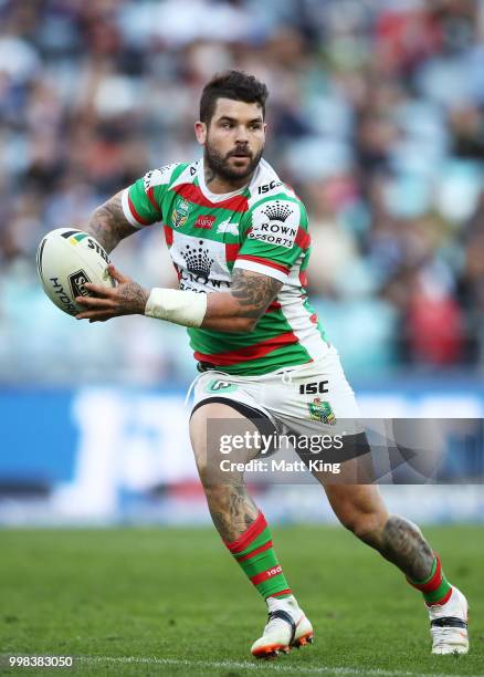 Adam Reynolds of the Rabbitohs runs with the ball during the round 18 NRL match between the Canterbury Bulldogs and the South Sydney Rabbitohs at ANZ...