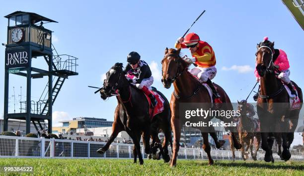 Magnesium Rose ridden by Noel Callow wins the Ladbrokes Back Yourself Handicap at Caulfield Racecourse on July 14, 2018 in Caulfield, Australia.