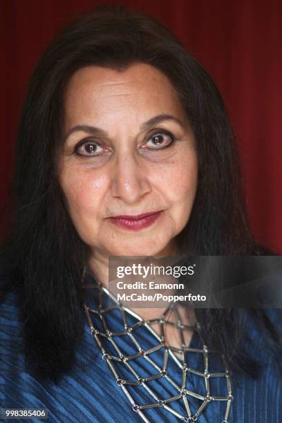 Poet and film maker Imtiaz Dharker, Aldeburgh, Suffolk, 19th June 2017.