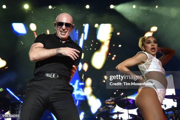 Pitbull performs at Lake Tahoe Outdoor Arena At Harveys on July 13, 2018 in Stateline, Nevada.