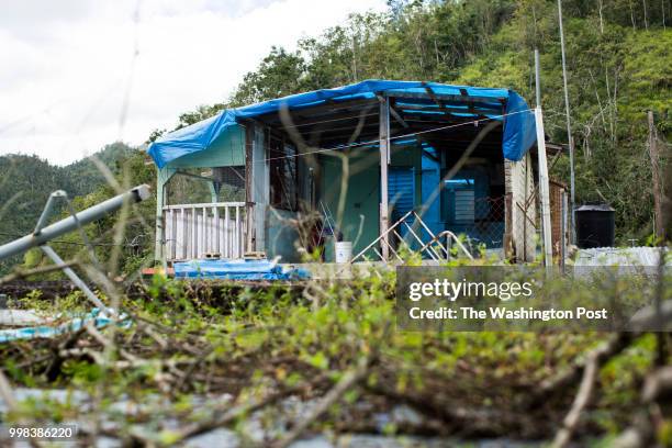 Damaged home from hurricane Maria at La 26 community in Comerío, P.R. On March 1, 2017. The town, located in the mountainous area of the island, it...