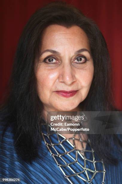 Poet and film maker Imtiaz Dharker, Aldeburgh, Suffolk, 19th June 2017.