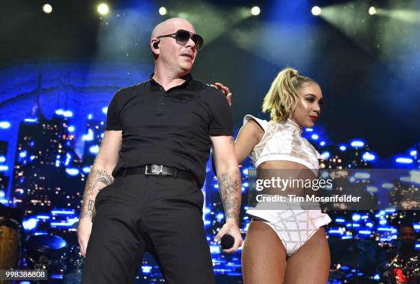 Pitbull performs at Lake Tahoe Outdoor Arena At Harveys on July 13, 2018 in Stateline, Nevada.