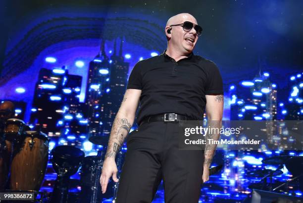 Pitbull performs at Lake Tahoe Outdoor Arena At Harveys on July 13, 2018 in Stateline, Nevada.