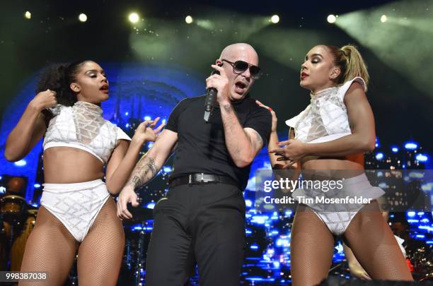 Pitbull performs at Lake Tahoe Outdoor Arena At Harveys on July 13, 2018 in Stateline, Nevada.