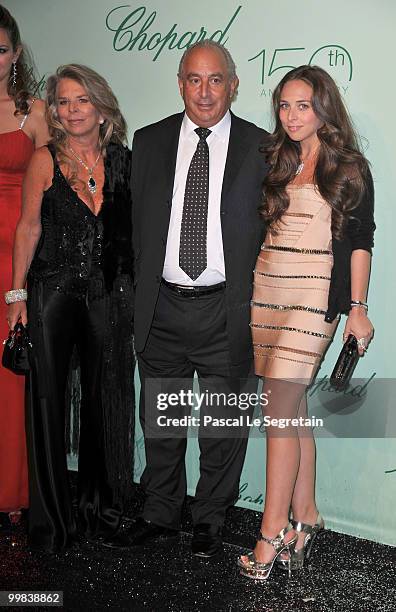 Tina, Philip and Chloe Green attends the Chopard 150th Anniversary Party at Palm Beach, Pointe Croisette during the 63rd Annual Cannes Film Festival...