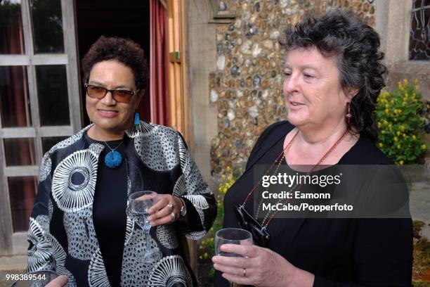 Scottish poets Jackie Kay and Carol Ann Duffy, Aldeburgh, Suffolk, 19th June 2017.