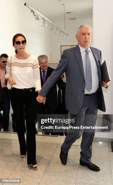 Mario Vargas LLosa and Isabel Preysler atttend XI Latin America Atlantic Forum organised by Fundacion para la Libertad on July 6, 2018 in Madison,...