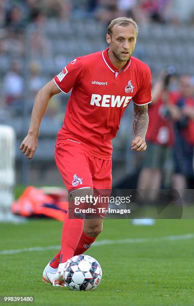 Marcel Risse of Koeln controls the ball during the friendly match between Wuppertaler SV and 1. FC Koeln on July 8, 2018 in Wuppertal, Germany.