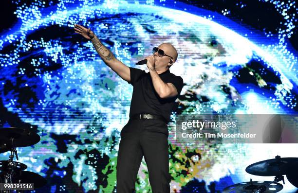 Pitbull performs at Lake Tahoe Outdoor Arena At Harveys on July 13, 2018 in Stateline, Nevada.