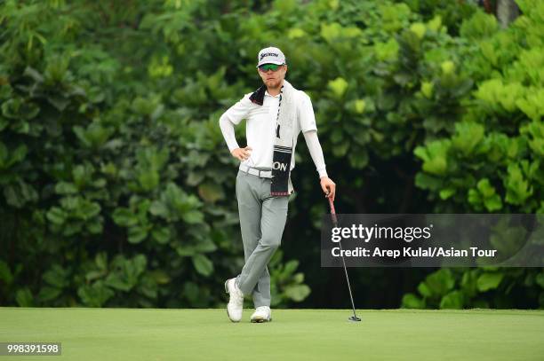 Scott Vincent of Zimbabwe pictured during the third round of the Bank BRI Indonesia Open at Pondok Indah Golf Course on July 14, 2018 in Jakarta,...