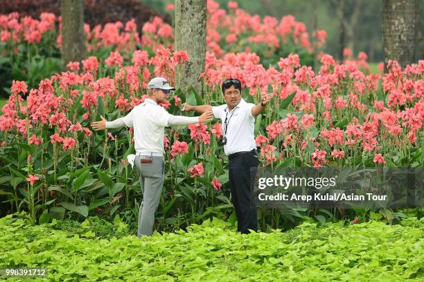 Scott Vincent of Zimbabwe pictured during the third round of the Bank BRI Indonesia Open at Pondok Indah Golf Course on July 14, 2018 in Jakarta,...