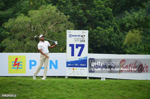 Khalin Joshi of India pictured during the third round of the Bank BRI Indonesia Open at Pondok Indah Golf Course on July 14, 2018 in Jakarta,...