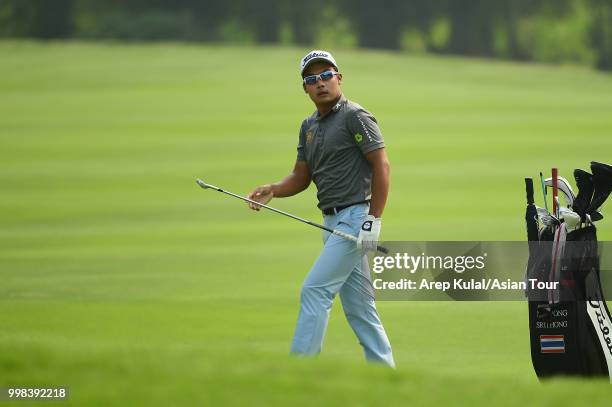 Natipong Srithong of Thailand pictured during the third round of the Bank BRI Indonesia Open at Pondok Indah Golf Course on July 14, 2018 in Jakarta,...