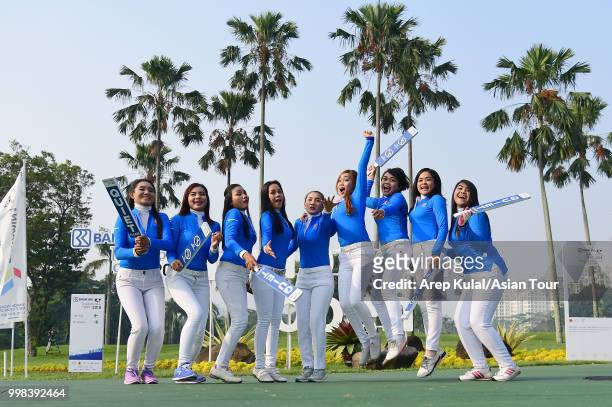Caddie Pondok Indah Golf Course during the third round of the Bank BRI Indonesia Open at Pondok Indah Golf Course on July 14, 2018 in Jakarta,...