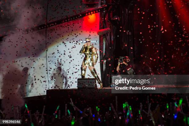 Katy Perry performs on the Mundo Stage on day 4 of Rock in Rio Lisbon on June 30, 2018 in Lisbon, Portugal.