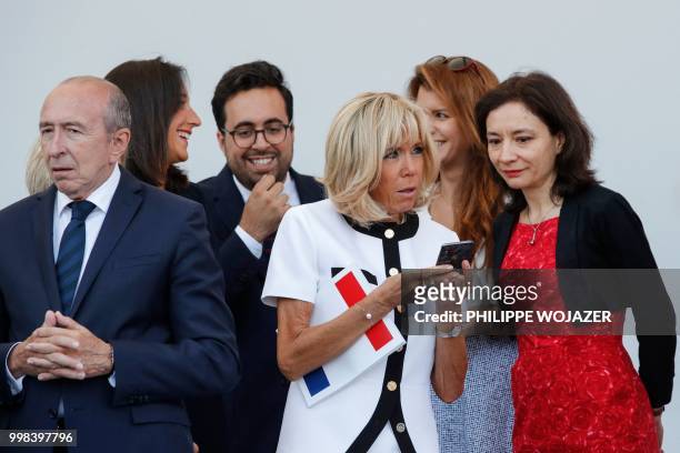 French Interior Minister Gerard Collomb, French Minister attached to the Minister of Ecological and Inclusive Transition Brune Poirson, French Junior...