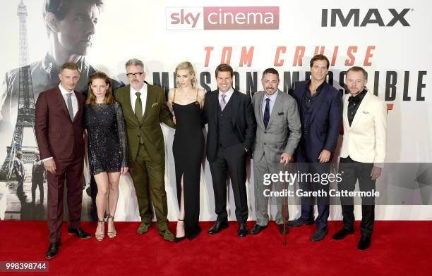 Frederick Schmidt, Rebecca Ferguson, director Christopher McQuarrie, Vanessa Kirby, Tom Cruise, producer Jake Meyers, Henry Cavill and Simon Pegg...