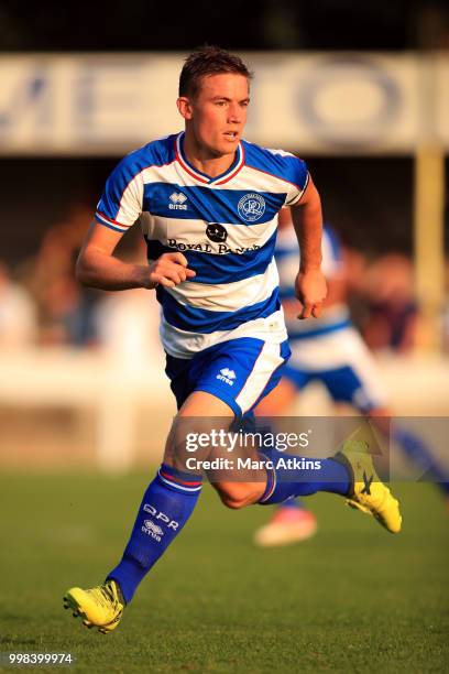 David Wheeler of QPR during the Pre-Season Friendly between Staines Town and Queens Park Rangers at Wheatsheaf Park on July 13, 2018 in Staines,...