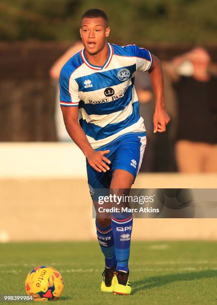 Giles Phillips of QPR during the Pre-Season Friendly between Staines Town and Queens Park Rangers at Wheatsheaf Park on July 13, 2018 in Staines,...