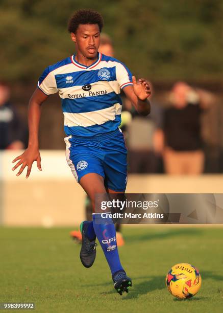 Omar Ali of QPR during the Pre-Season Friendly between Staines Town and Queens Park Rangers at Wheatsheaf Park on July 13, 2018 in Staines, England.