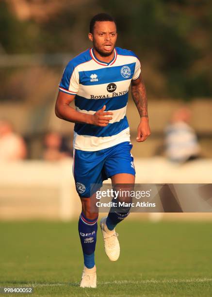 Jordan Cousins of Queens Park Rangers during the Pre-Season Friendly between Staines Town and Queens Park Rangers at Wheatsheaf Park on July 13, 2018...