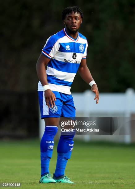 Aramide Oteh of QPR during the Pre-Season Friendly between Staines Town and Queens Park Rangers at Wheatsheaf Park on July 13, 2018 in Staines,...