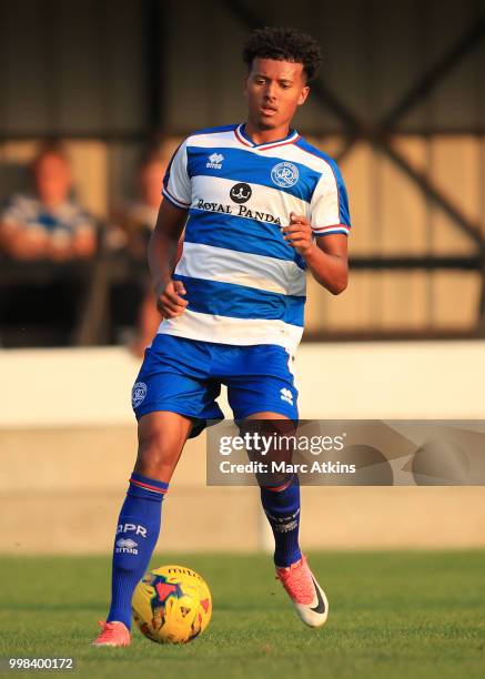 Niko Hamalainen of QPR during the Pre-Season Friendly between Staines Town and Queens Park Rangers at Wheatsheaf Park on July 13, 2018 in Staines,...