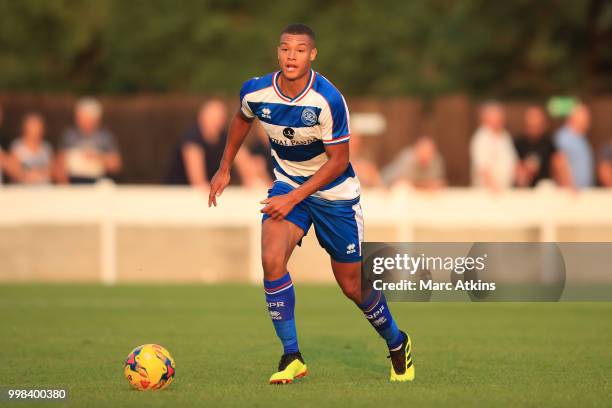 Giles Phillips of QPR during the Pre-Season Friendly between Staines Town and Queens Park Rangers at Wheatsheaf Park on July 13, 2018 in Staines,...