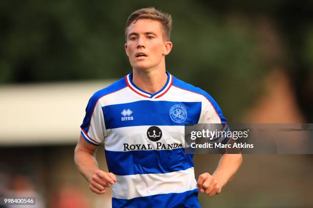 David Wheeler of QPR during the Pre-Season Friendly between Staines Town and Queens Park Rangers at Wheatsheaf Park on July 13, 2018 in Staines,...