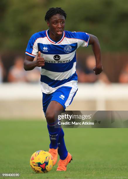 Osman Kakay of QPR during the Pre-Season Friendly between Staines Town and Queens Park Rangers at Wheatsheaf Park on July 13, 2018 in Staines,...