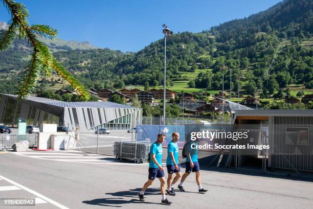 Mark van Bommel of PSV, Jurgen Dirkx of PSV during the Training PSV on July 13, 2018 in Verbier Switzerland