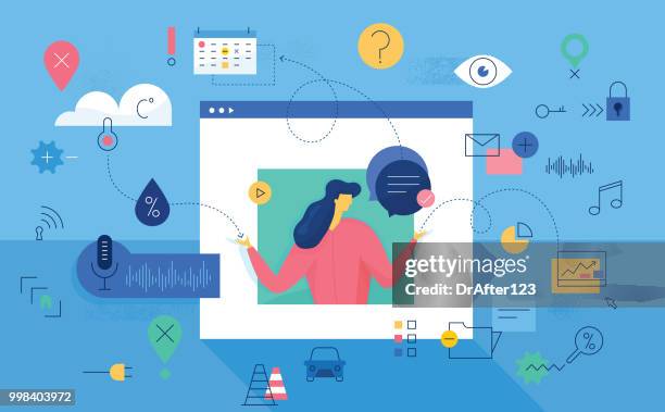 personal voice assistant - virtual assistant stock illustrations