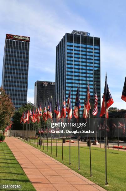 ohio veterans plaza at the ohio statehouse building in columbus, ohio, united states - federal building plaza stock pictures, royalty-free photos & images