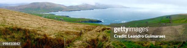 panoramic view from skellig ring, ireland - skellig ring bildbanksfoton och bilder