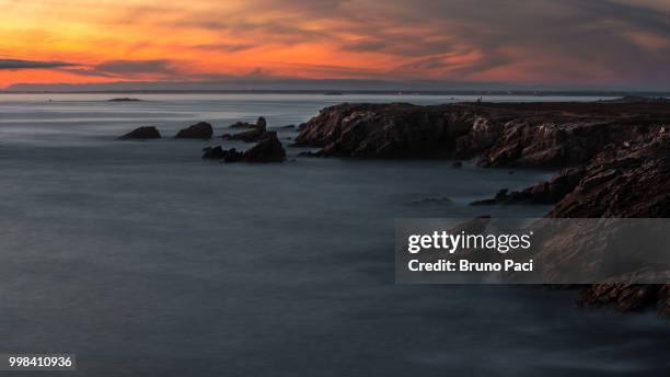 sunset from quiberon - quiberon imagens e fotografias de stock