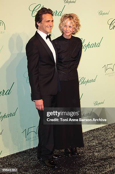 Lawrence Bender and Meg Ryan attend the Chopard 150th Anniversary Party at the VIP Room, Palm Beach during the 63rd Annual International Cannes Film...