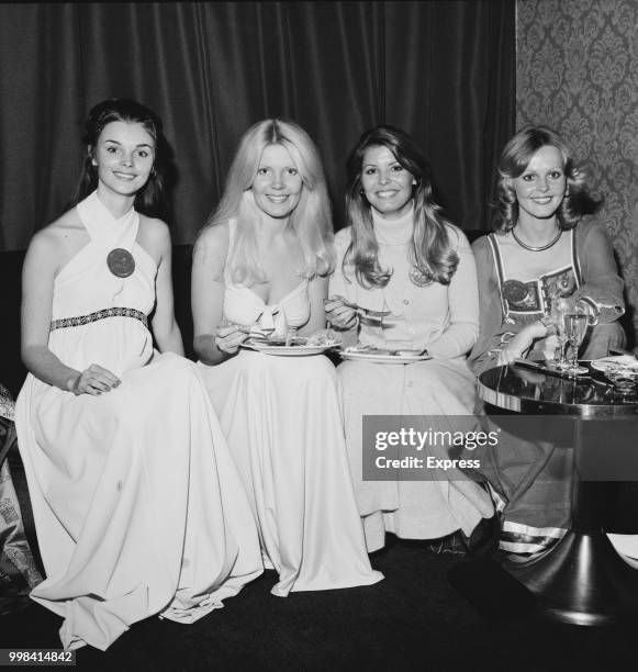 Beauty contestants, from left, Deborah Anne Ducharme of Canada, Veronica Ann Cross of the United Kingdom, Marjorie Wallace of the United States and...