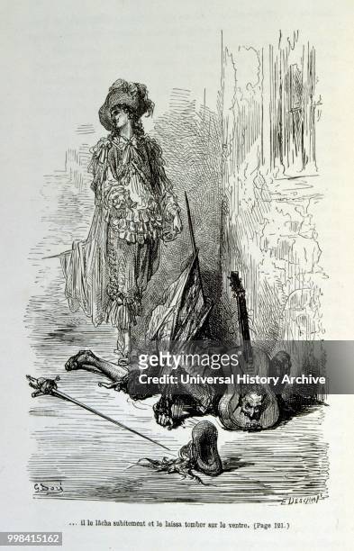 Illustration by Gustave Dore for 'Le Capitaine Fracasse' by Pierre Theophile Gautier French, Writer, poet, painter, art critic. Gautier was a...