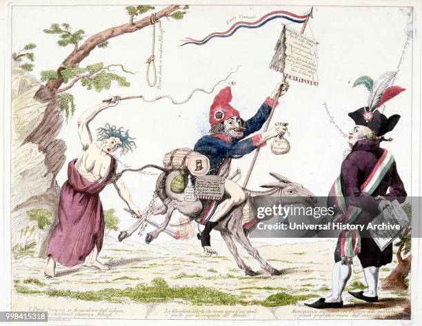 Illustration satirising aspects of class divide during the French Revolution 1795.