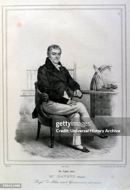 Illustration depicting the Chief of the French Police during the French 'July Revolution' of 1830. The French Revolution of 1830, also known as the...