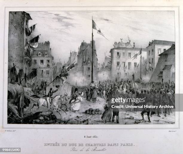 Illustration depicting events during the French 'July Revolution' of 1830. The French Revolution of 1830, also known as the July Revolution , Second...