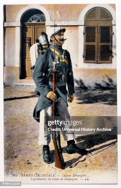 French legionnaire colonial soldier depicted on a postcard 1895 Algeria.