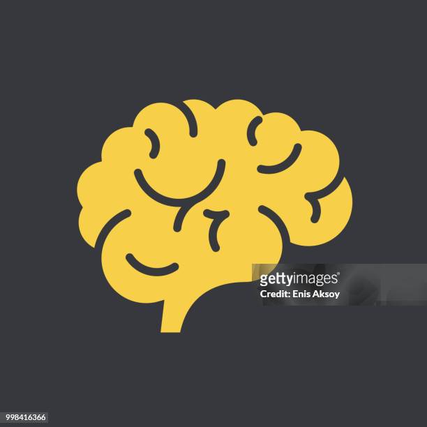 illustrazioni stock, clip art, cartoni animati e icone di tendenza di icona del cervello - cervello