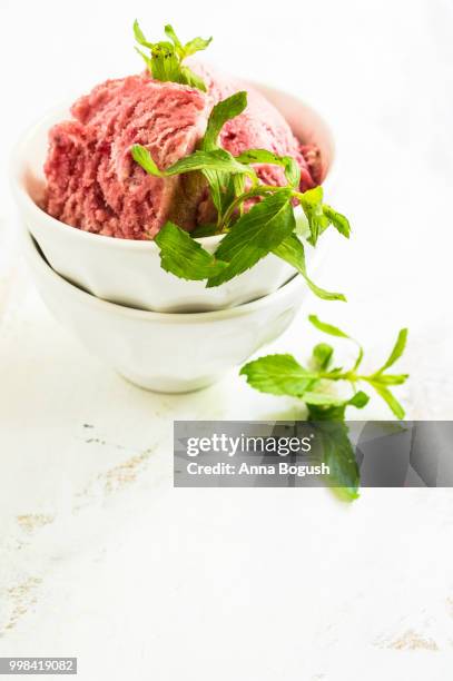 ice cream with mint - mint ice cream stock pictures, royalty-free photos & images