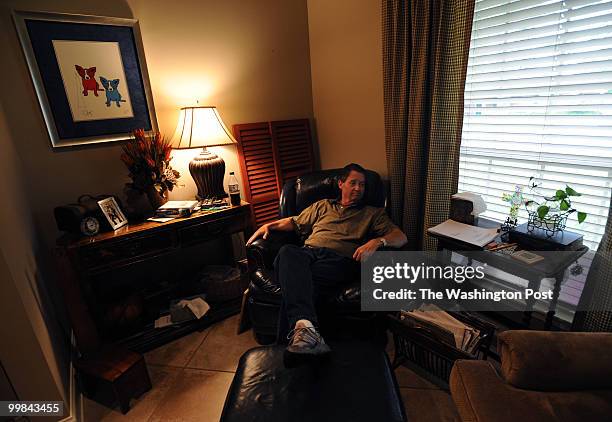 Keith Jones, father of Gordon Jones who was killed in the Deepwater Horizon oil rig disaste at his home in Baton Rouge, LA on May 8, 2010